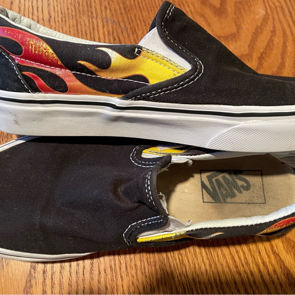 Vans flame slip on size 7 sneaker